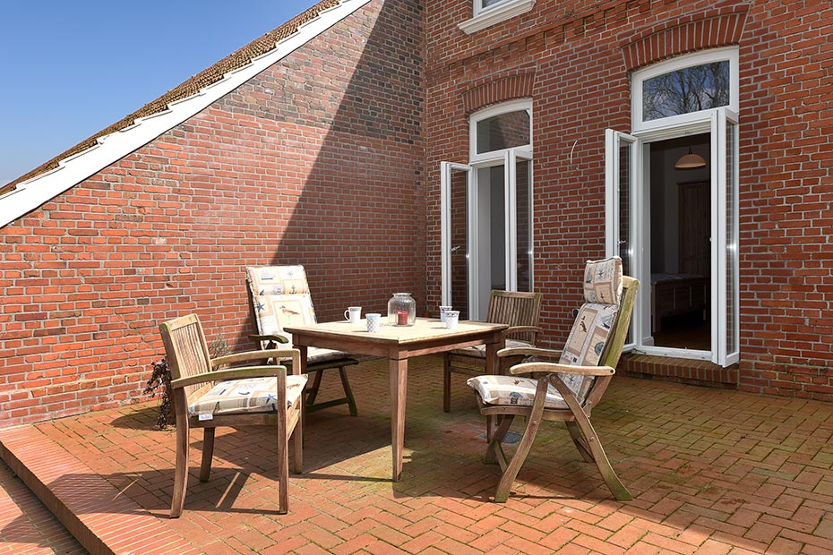 Ferienhaus „Hof Altensiel“ - Terrasse 2 am Schlafzimmer 2