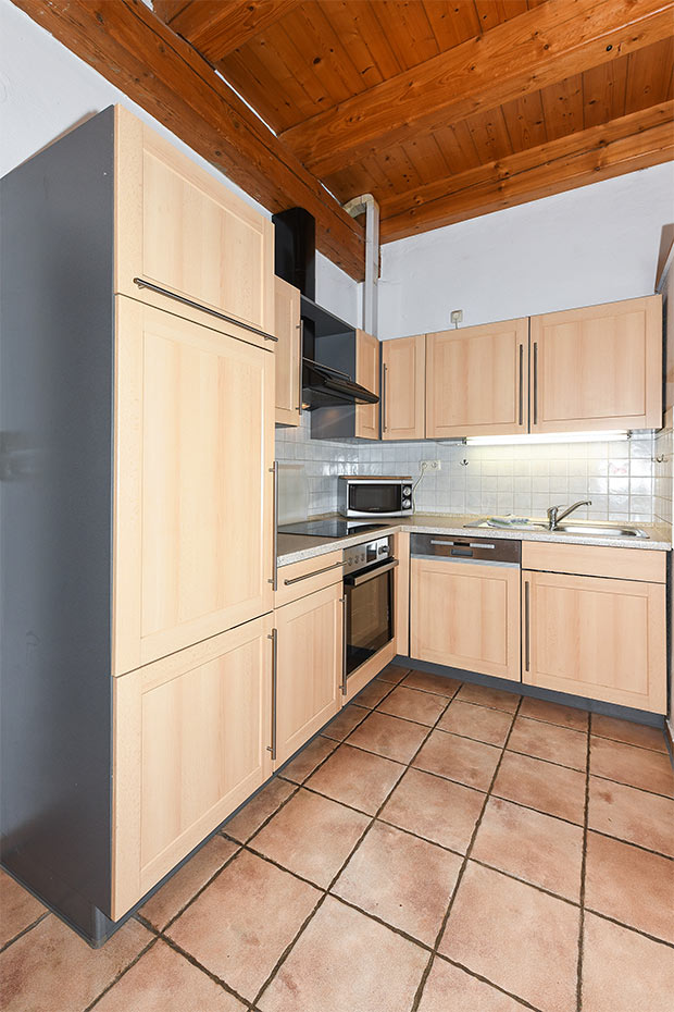 Ferienwohnung „Taubenschlag“ - Wohnzimmer mit integriertem Küchenbereich