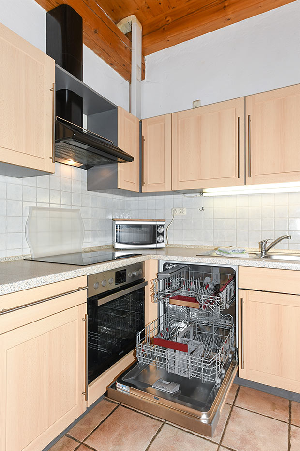 Ferienwohnung „Taubenschlag“ - Wohnzimmer mit integriertem Küchenbereich