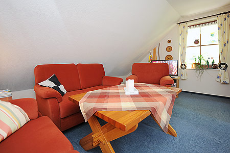 Ferienwohnung - Wohnzimmer mit integriertem Küchenbereich