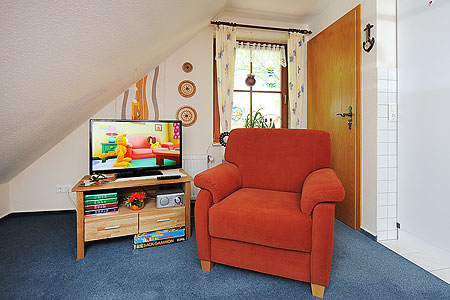 Ferienwohnung - Wohnzimmer mit integriertem Küchenbereich