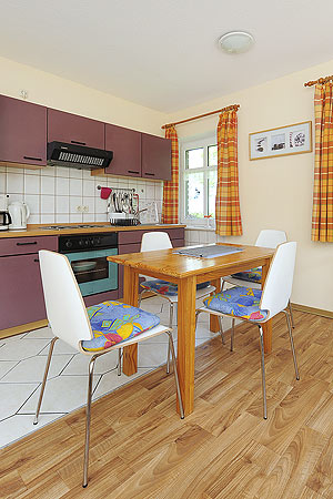 Ferienwohnung „Robbe“ - Wohnzimmer mit integriertem Küchenbereich