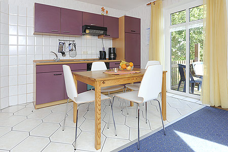 Ferienwohnung „Seehund“ - Wohnzimmer mit integriertem Küchenbereich