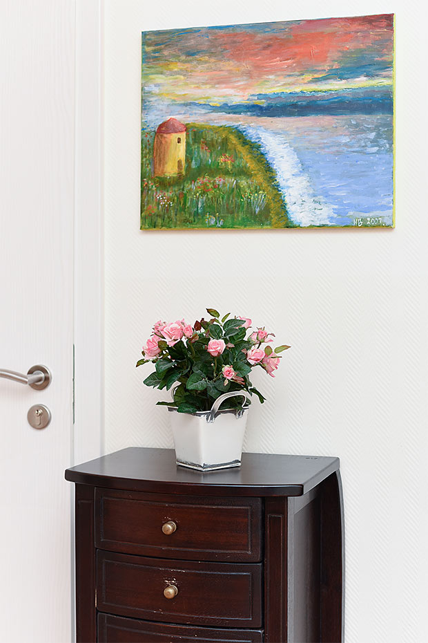 Ferienwohnung „Westerplate“ - Wohnzimmer mit integriertem Küchenbereich