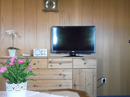 Ferienwohnung 2 - Wohnzimmer mit integriertem Küchenbereich