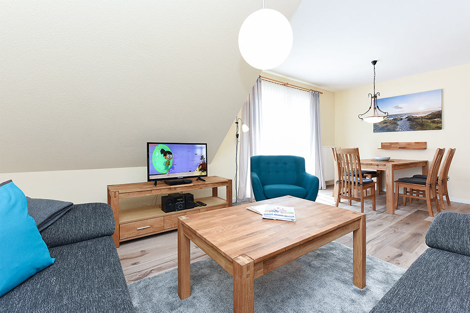 Ferienwohnung „Deichsegler“ - Wohnraum mit integrierter Küche