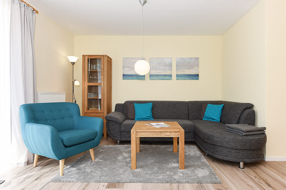 Ferienwohnung „Seekieker“ - Wohnraum mit integrierter Küche