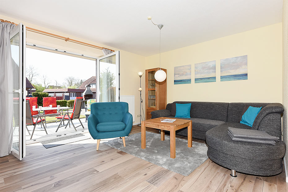 Ferienwohnung „Seekieker“ - Wohnraum mit integrierter Küche