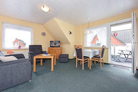 Ferienwohnung 1 - Wohnraum mit integrierter Küche