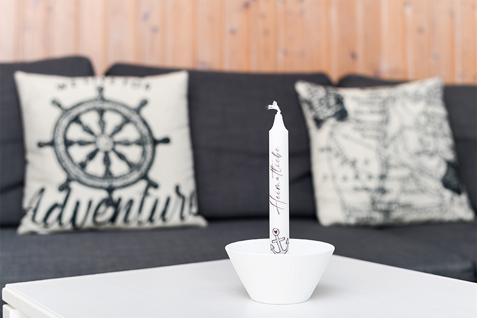 Ferienwohnung 3 - Wohnzimmer mit integriertem Küchenbereich