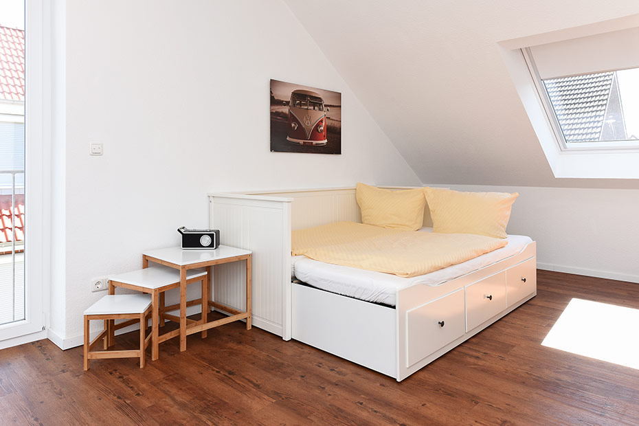 Ferienhaus „Haus Gezeiten“ - Wohn- und Schlafraum (Schlafraum 1)