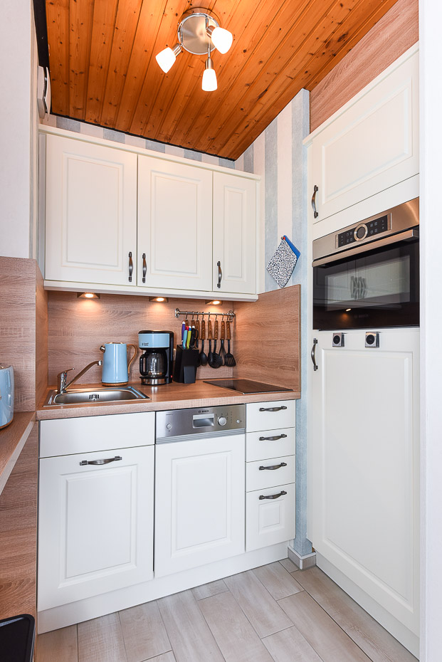 Ferienwohnung „Kleine Perle“ - Wohnraum mit integrierter Küche