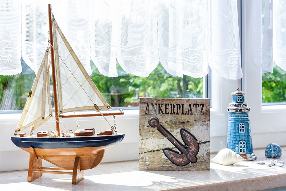 Ferienwohnung „Kleine Perle“ - Wohnraum mit integrierter Küche