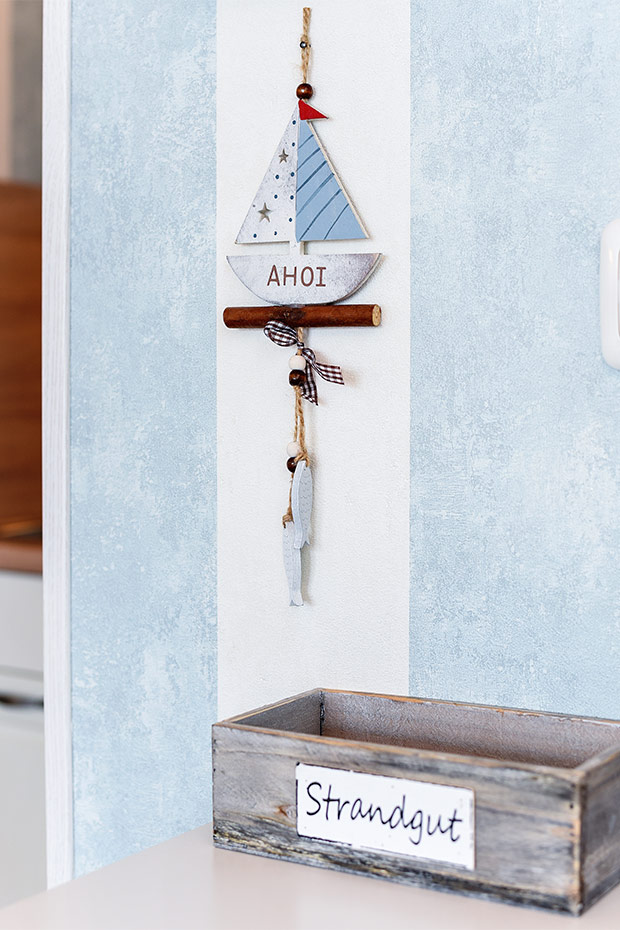 Ferienwohnung „Kleine Perle“ - Wohnraum mit integrierter Küche