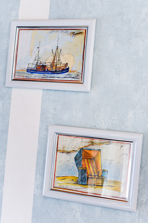 Ferienwohnung „Kleine Perle“ - Wohnraum mit integrierter Küche