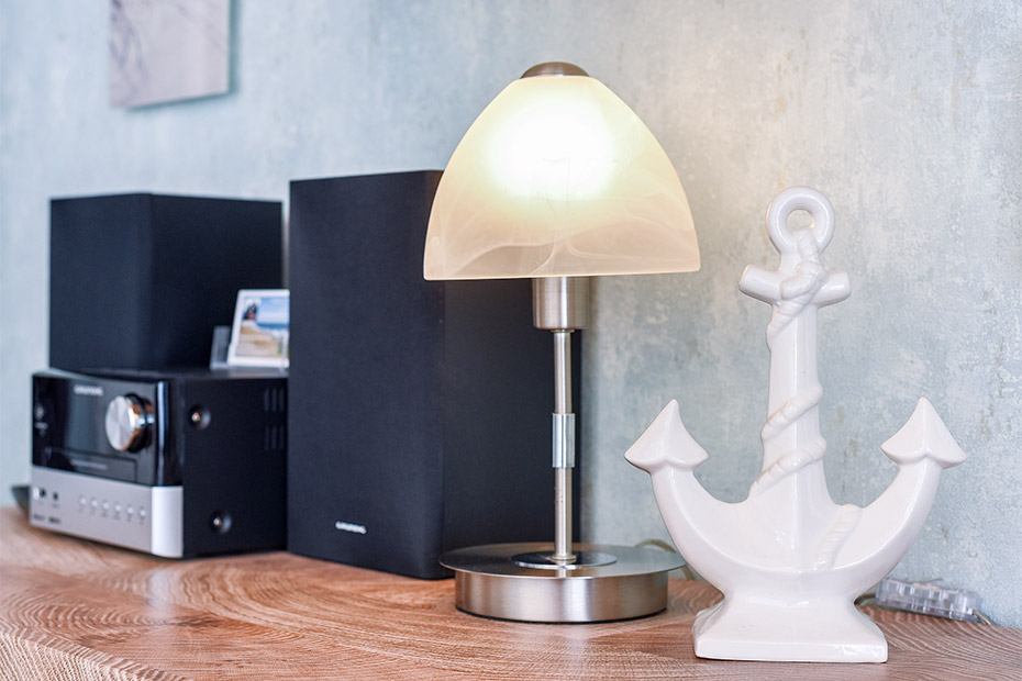 Ferienwohnung „Kleine Perle“ - Wohnraum mit integrierter Küche