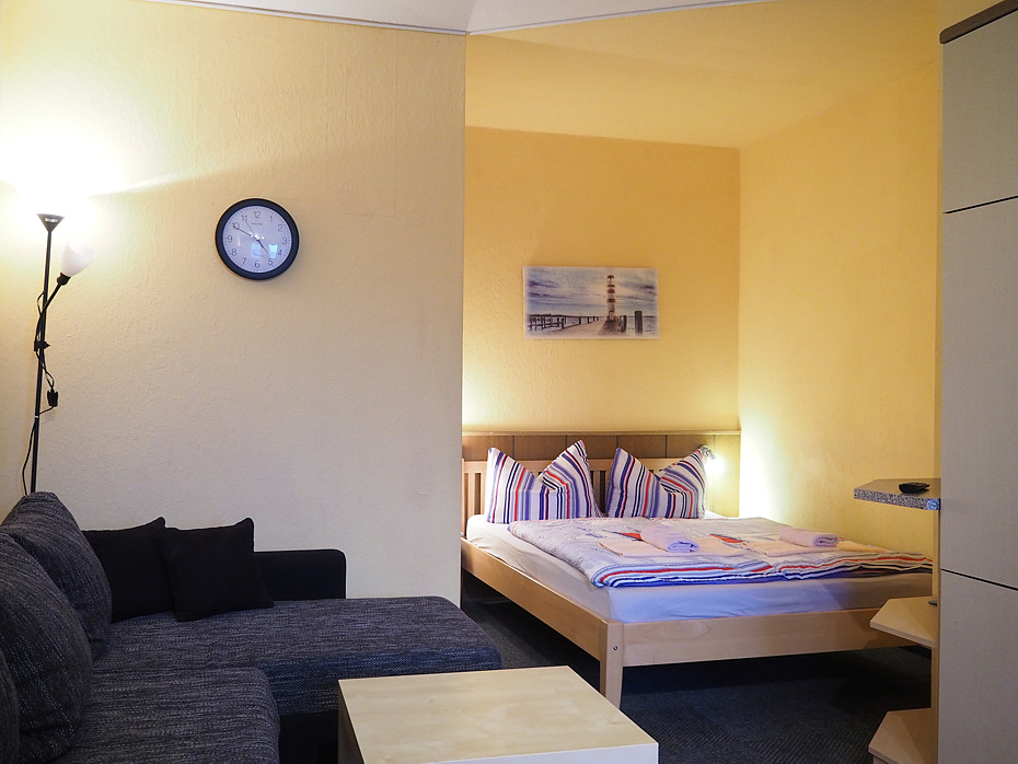 Apartment - Wohn- und Schlafraum mit integriertem Küchenbereich