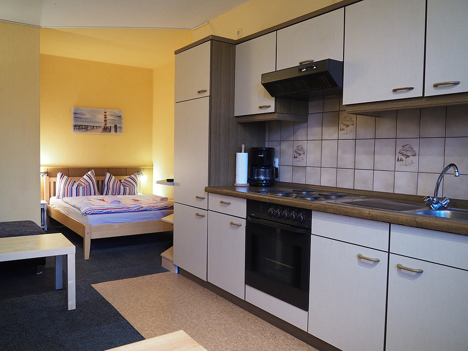 Apartment - Wohn- und Schlafraum mit integriertem Küchenbereich