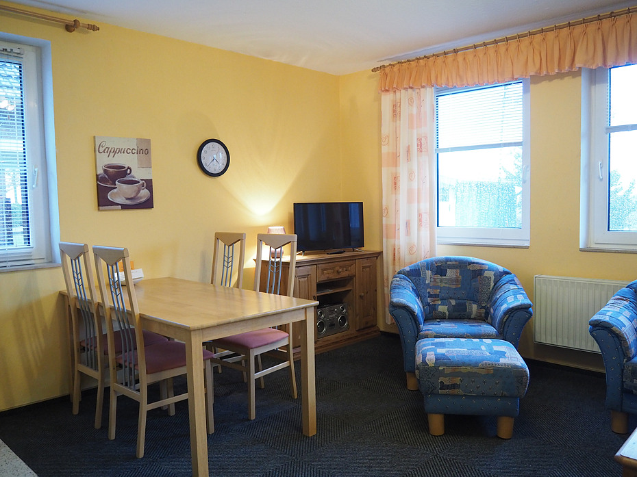 Ferienwohnung Fünf - Wohnraum mit integrierter Küche