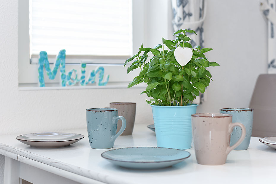 Ferienwohnung „Robbe“ - Wohnzimmer mit integriertem Küchenbereich