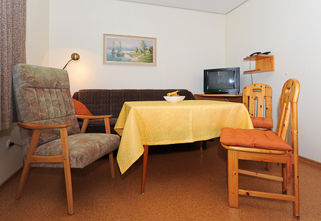 Ferienwohnung 6 - Wohnzimmer mit integriertem Küchenbereich