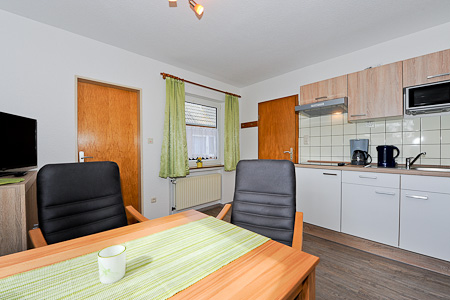 Ferienwohnung 7 - Wohnzimmer mit integriertem Küchenbereich