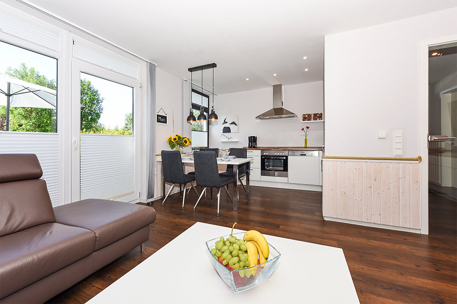 Ferienwohnung „Ferdinand Magellan“ - Wohnraum mit integrierter Küche