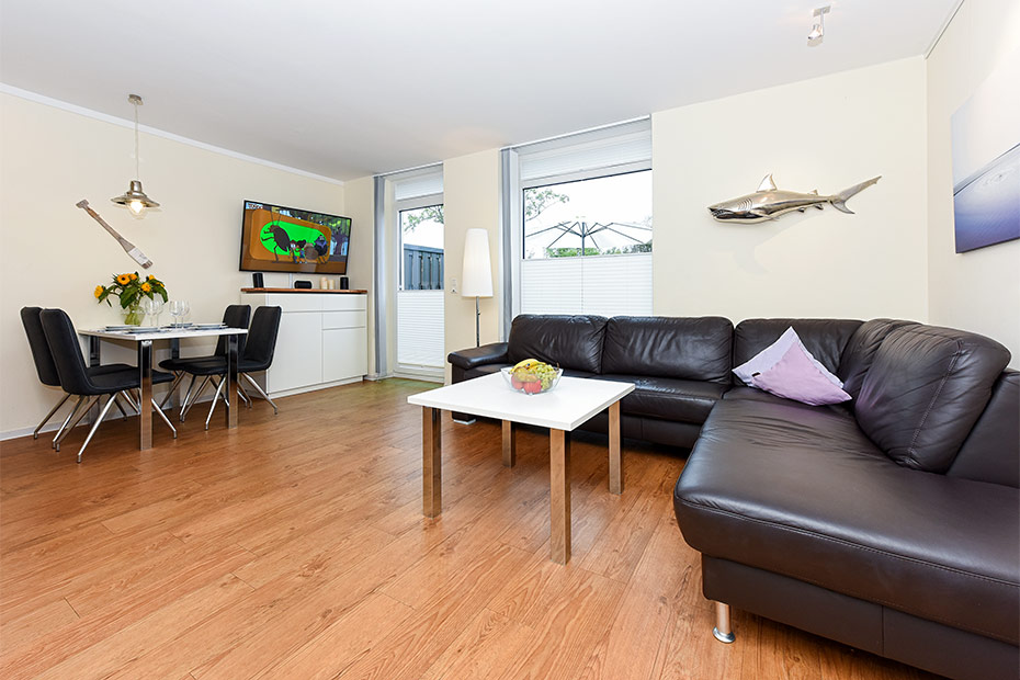 Ferienwohnung „Leif Eriksson“ - Wohnraum mit integrierter Küche