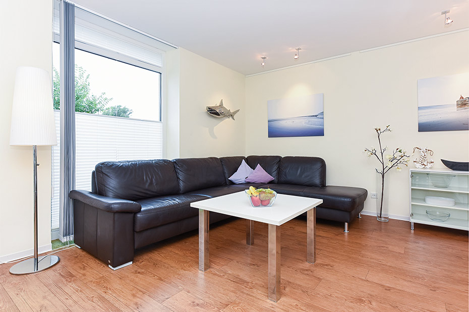 Ferienwohnung „Leif Eriksson“ - Wohnraum mit integrierter Küche