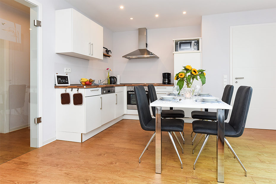 Ferienwohnung „Marco Polo“ - Wohnraum mit integrierter Küche