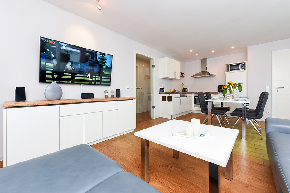 Ferienwohnung „Marco Polo“ - Wohnraum mit integrierter Küche