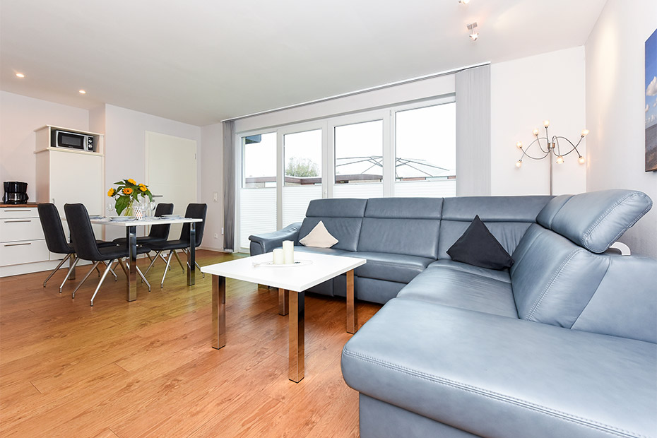 Ferienwohnung „Marco Polo“ - Wohnraum mit integrierter Küche