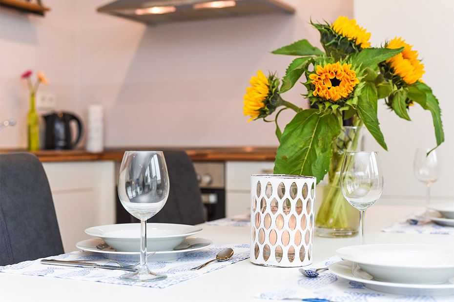 Ferienwohnung „Marco Polo“ - Wohnraum mit integrierter Küche