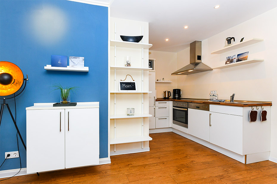 Ferienwohnung „Roald Amundsen“ - Wohnraum mit integrierter Küche