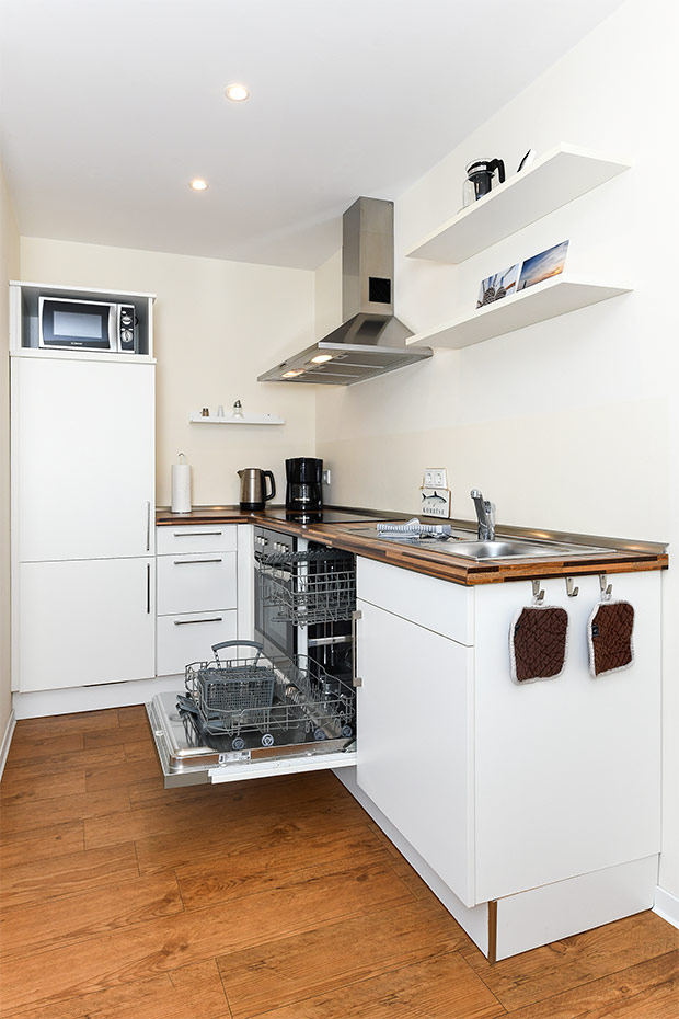 Ferienwohnung „Roald Amundsen“ - Wohnraum mit integrierter Küche