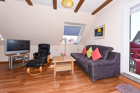 Apartment 6 - Wohnzimmer mit integriertem Küchenbereich