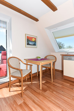 Apartment 6 - Wohnzimmer mit integriertem Küchenbereich