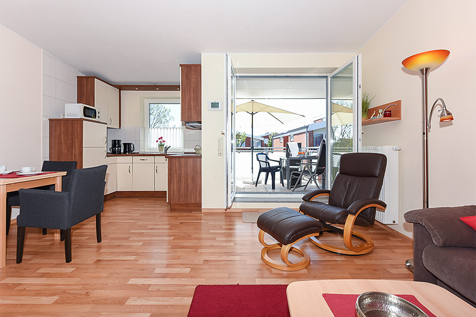 Ferienwohnung 10 - Wohnraum mit integrierter Küche