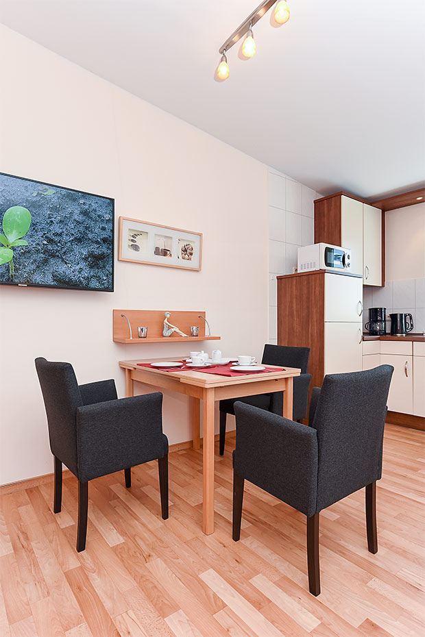 Ferienwohnung 10 - Wohnraum mit integrierter Küche