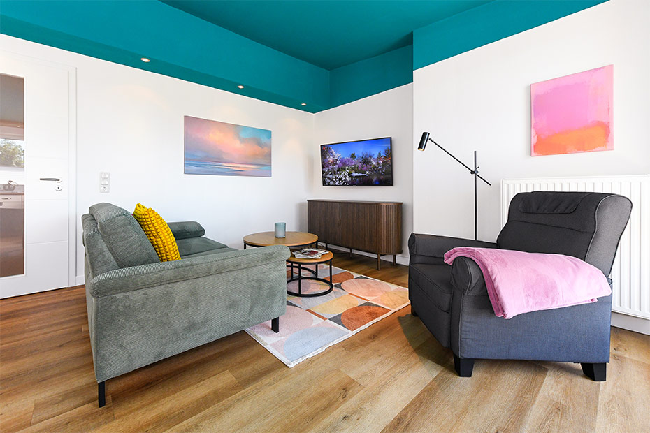 Ferienwohnung 9 - Wohnraum mit integrierter Küche