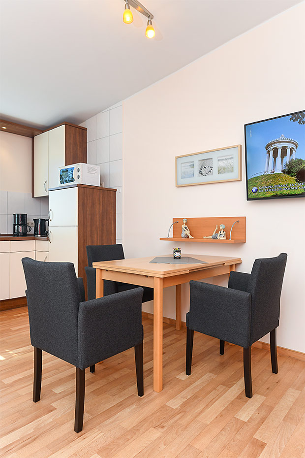 Ferienwohnung 9 - Wohnraum mit integrierter Küche