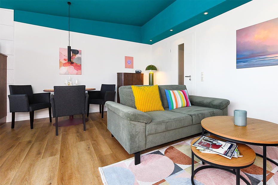 Ferienwohnung 9 - Wohnraum mit integrierter Küche