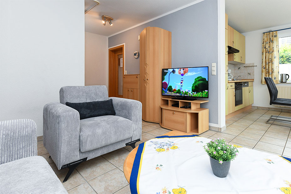 Ferienhaus „Pia“ - Wohnraum mit integrierter Küche