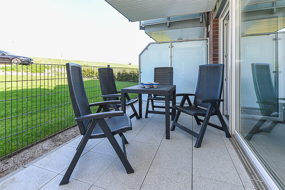 Ferienwohnung „Weiße Düne“ - Terrasse