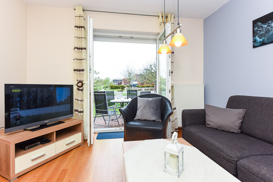 Ferienwohnung „Wattenmeer“ (1) - Wohnraum mit integrierter Küche