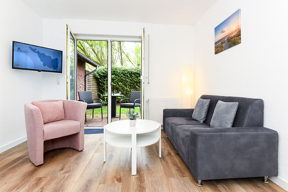 Ferienwohnung „Ebbe“ (3) - Wohnraum mit integrierter Küche