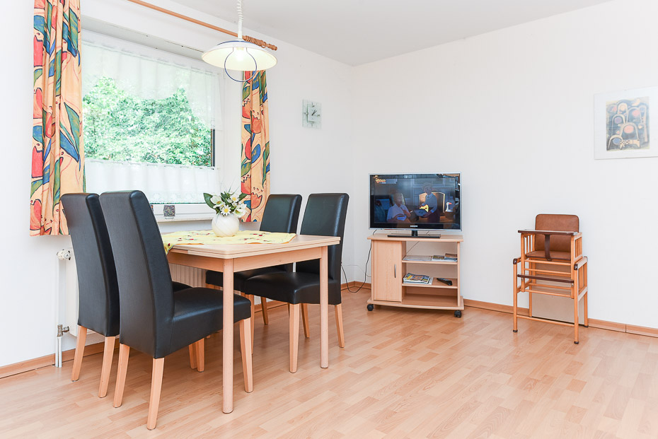 Ferienwohnung 2 - Wohnzimmer mit integriertem Küchenbereich