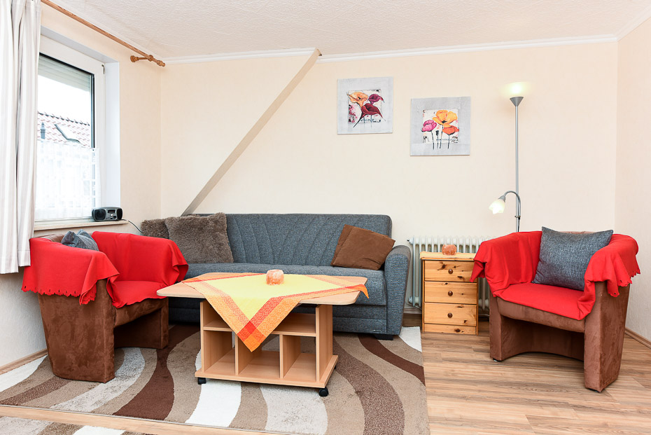 Ferienwohnung „Seehund“ - Wohnraum mit integrierter Küche