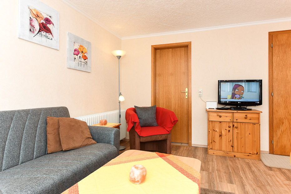 Ferienwohnung „Seehund“ - Wohnraum mit integrierter Küche