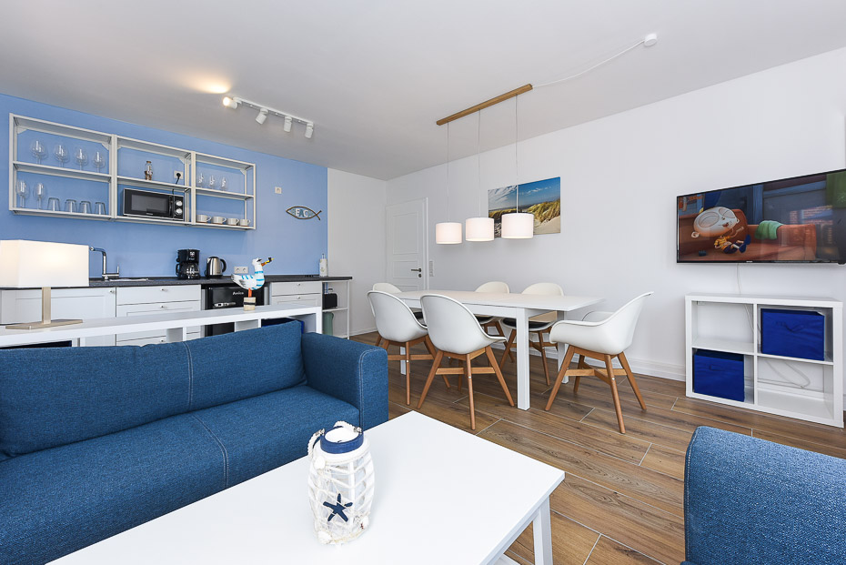Ferienwohnung 5 - Wohnzimmer mit integriertem Küchenbereich